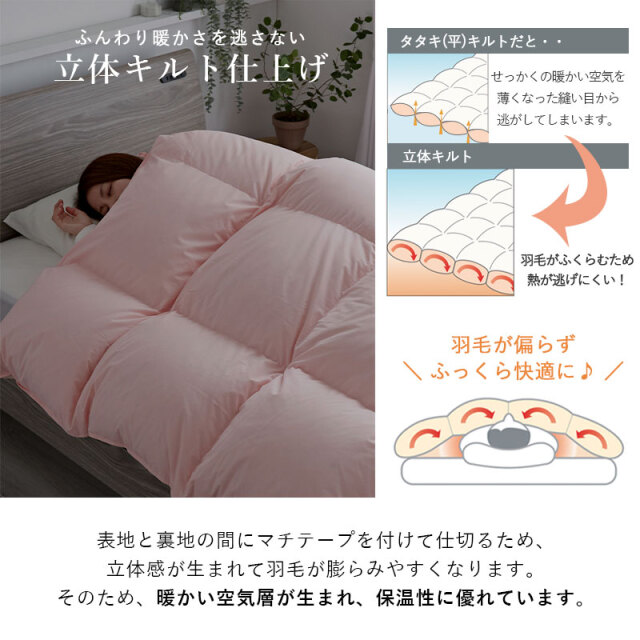 羽毛布団 本掛け WDD90％ DP350 ダブル D 家具通販 ワイエムワールド本店