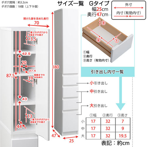 スリム収納 すき間収納 25cm 幅47cm 奥行 サニタリー 激安アウトレット家具通販