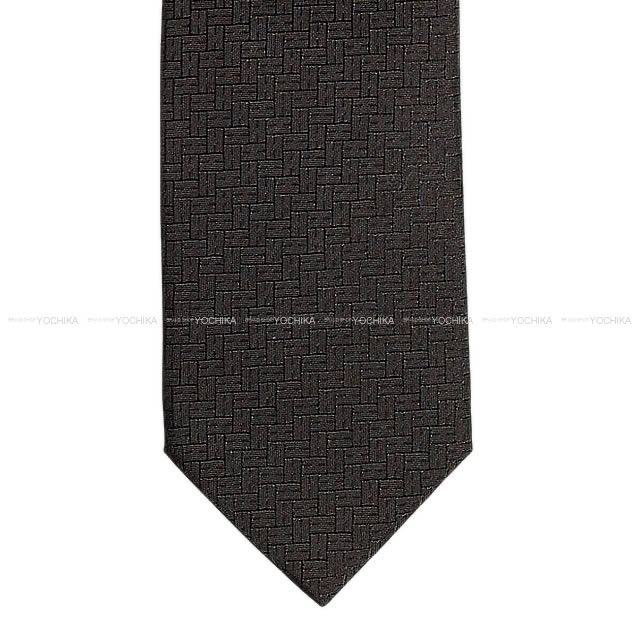 HERMES エルメス ネクタイ "FACONNEE H 24" カーボン シルク100% 新品
