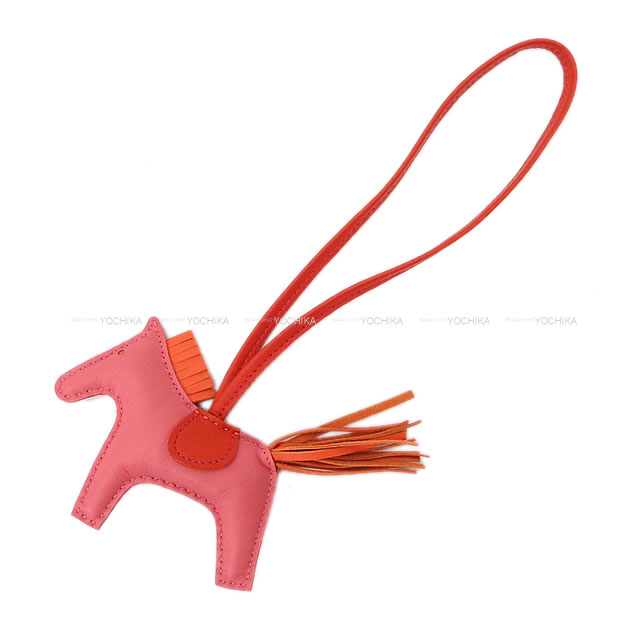 HERMES エルメス バッグチャーム ロデオ RODEO PM ローズアザレ/オレンジポピー/ルージュインディアン アニューミロ(ラム) 新品未使用