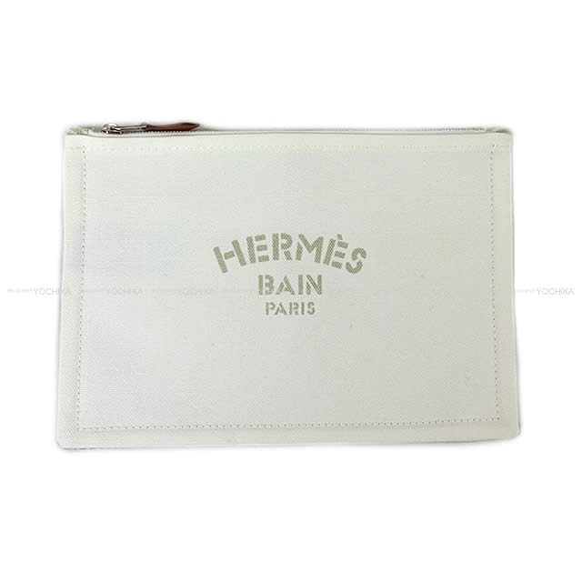 HERMES エルメス フラットポーチ "ヨッティング シェヴロン" PM クレ コットン100% 新品