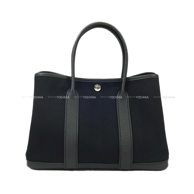 HERMES エルメス ハンドバッグ ガーデンパーティ 30 TPM 黒(ブラック) トワルグランシェブロンXヴァッシュカントリー 新品