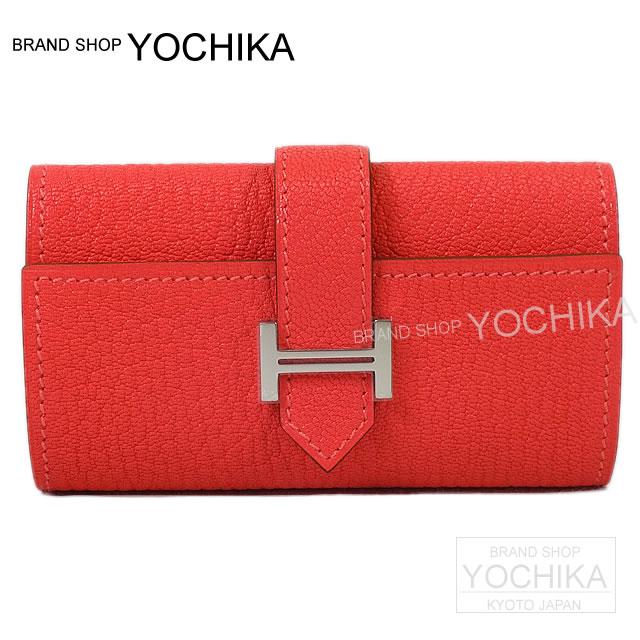 HERMES エルメス ベアン 4連 キーケース ローズリップスティック シェーブル シルバー金具 新品