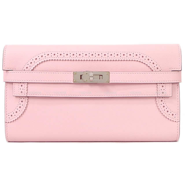 HERMES エルメス 長財布 ケリーウォレット ロング ギリーズ ローズサクラ スイフト シルバー金具 新品未使用