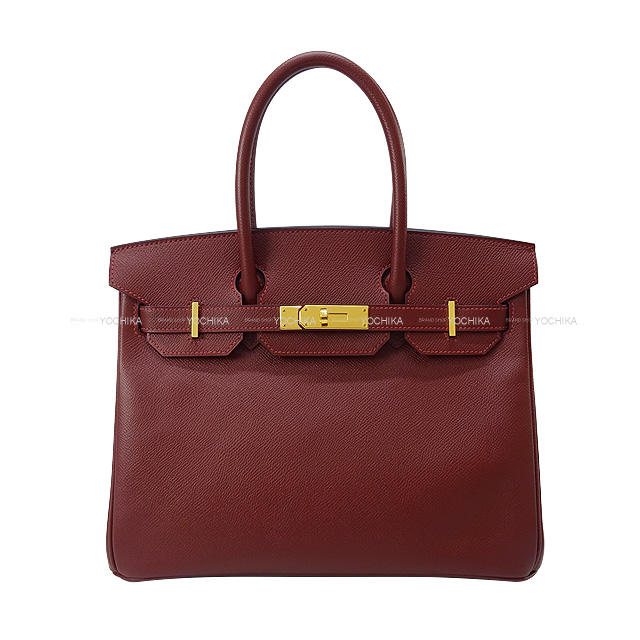 HERMES エルメス ハンドバッグ バーキン30 コントゥール ルージュアッシュ/ブルーインディゴ エプソン ゴールド金具 新品未使用