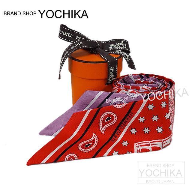 HERMES エルメス ツイリー スカーフ "エプロンドール カット" パルムX白Xルージュ 新品