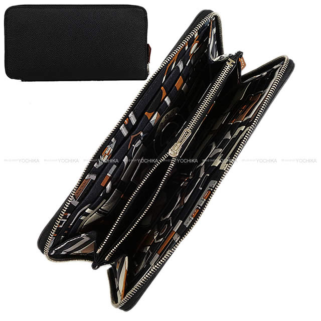 HERMES エルメス 長財布 アザップシルクイン ロング "カレアンブックル" 黒(ブラック) エプソンXシルクXバレニア 新品