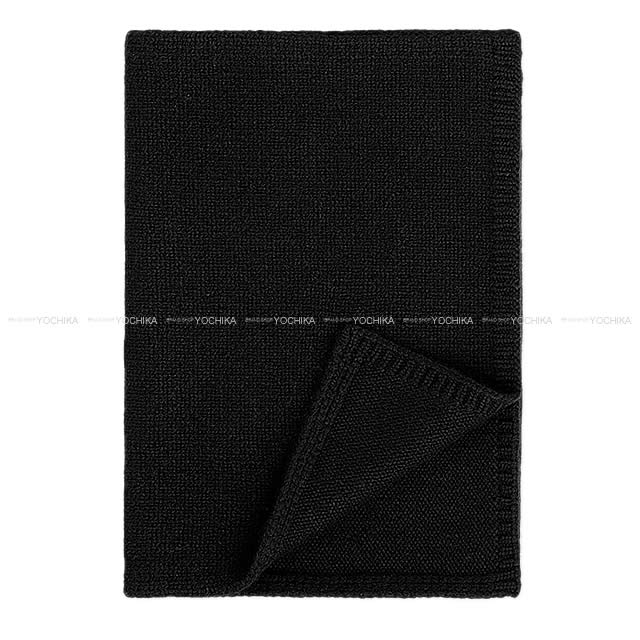 HERMES エルメス メリヤス編み ニットマフラー "ピッコリーナ" 黒(ブラック) カシミヤ100% 新品