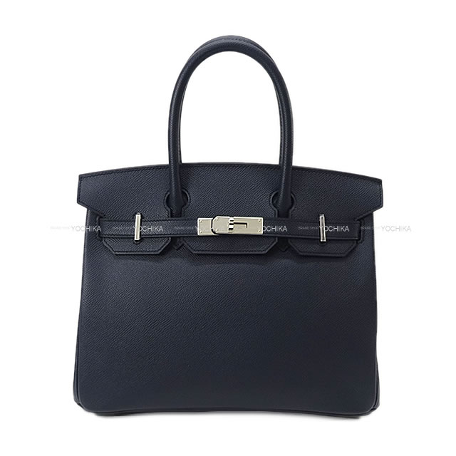 HERMES エルメス ハンドバッグ バーキン30 ブルーインディゴ エプソン シルバー金具 新品