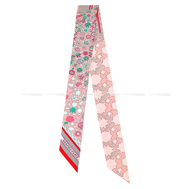 HERMES エルメス ツイリー スカーフ "ペルシャ絨毯" ローズXヴェールドゥXクリーム シルク100% 新品未使用