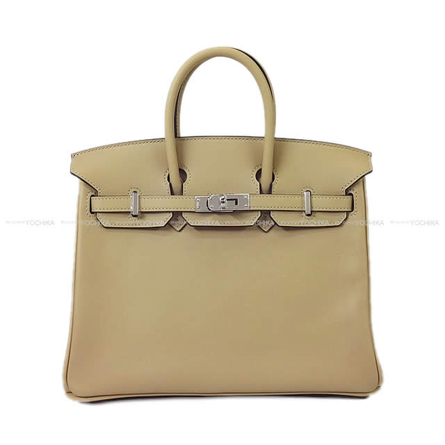 HERMES エルメス ハンドバッグ バーキン25 トレンチ スイフト シルバー金具 新品