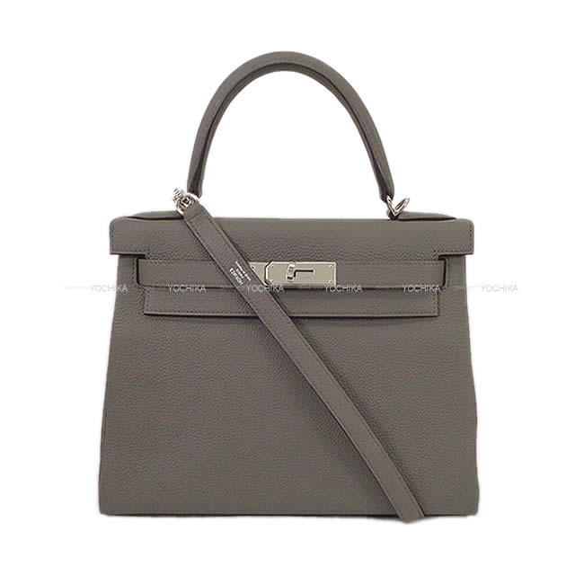 HERMES エルメス ハンドバッグ ケリー28 内縫い エタン トゴ シルバー金具 新品