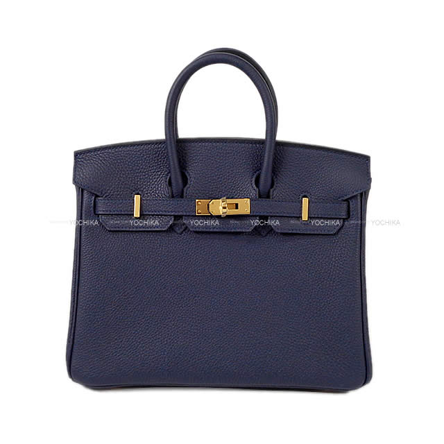 HERMES エルメス ハンドバッグ バーキン25 ブルーニュイ トゴ ゴールド金具 Z刻印 新品