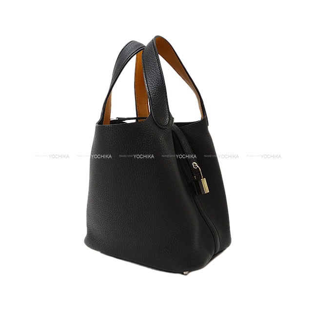 HERMES エルメス ハンドバッグ ピコタンロック エクラ 18 PM 黒(ブラック)/トフィー トリヨン/スイフト シルバー金具 新品未使用
