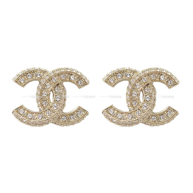CHANEL シャネル フル ラインストーン ココマーク ピアス ゴールド A86504 新品