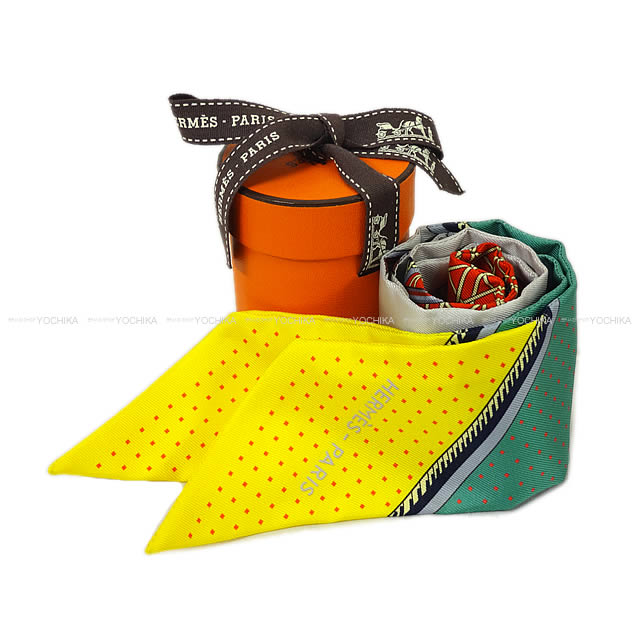 HERMES エルメス ツイリー スカーフ "Les Voitures a Transtormation" グリスペール