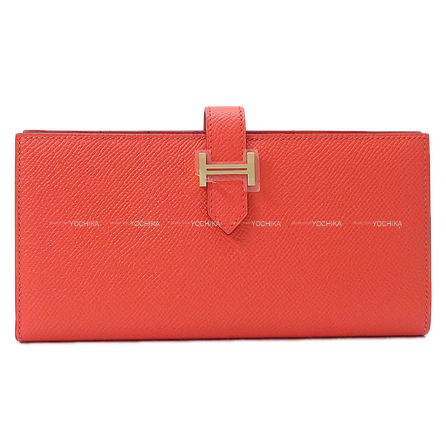 HERMES エルメス 財布 ベアンスフレ ローズジャイプール エプソン シャンパンゴールド金具 新品未使用