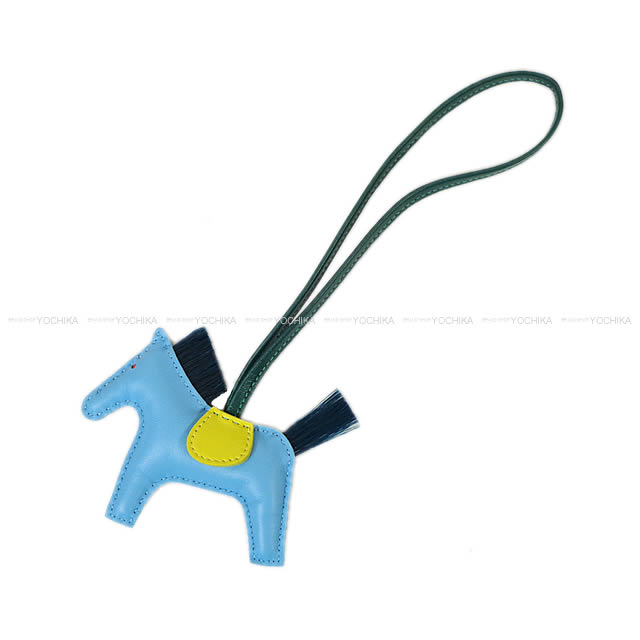 HERMES エルメス バッグチャーム "ロデオ/RODEO" PM セレステXライムXマラカイト アニューミロ(ラム) 新品