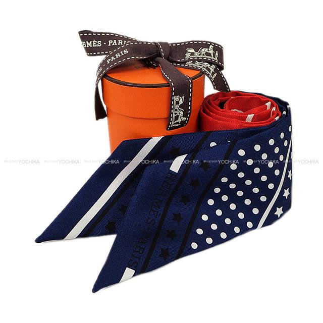 2017秋冬 新作 HERMES エルメス ツイリー スカーフ "香水瓶" マリンＸルージュＸ白 シルク 新品