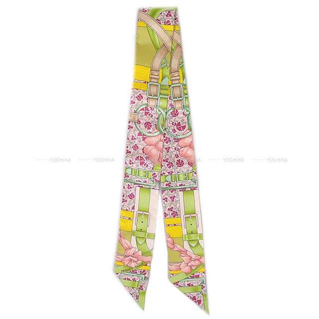 HERMES エルメス ツイリー スカーフ "Grand Manege Fleuri" ムタード/ローズ/ヴェール 新品未使用