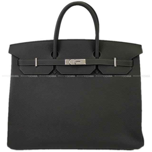 HERMES エルメス ハンドバッグ バーキン40 グラファイト トゴ シルバー金具 新品