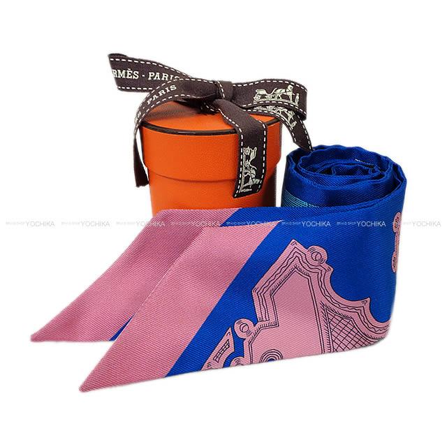 エルメス ツイリー スカーフ "メルヴェイユーズ ランタン" コバルトXターコイズXローズ シルク100% 新品未使用