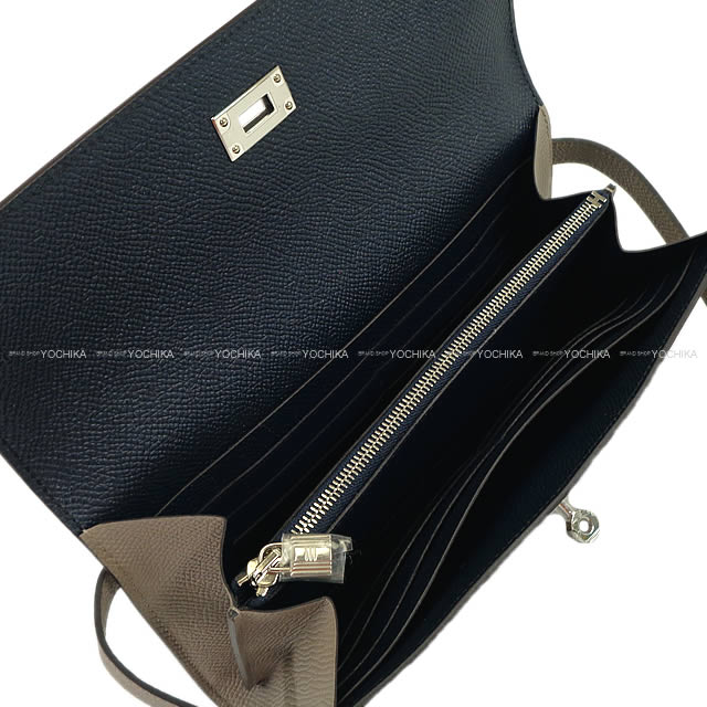 HERMES エルメス 長財布 ケリーウォレット ロング ヴェルソ グリアスファルトXブルーインディゴ エプソン シルバー金具 新品