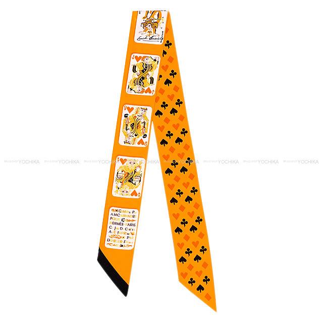 HERMES エルメス ツイリー スカーフ "Jeu de Cartes" トランプ ハート柄 ピスタチオXブトンドールX黒