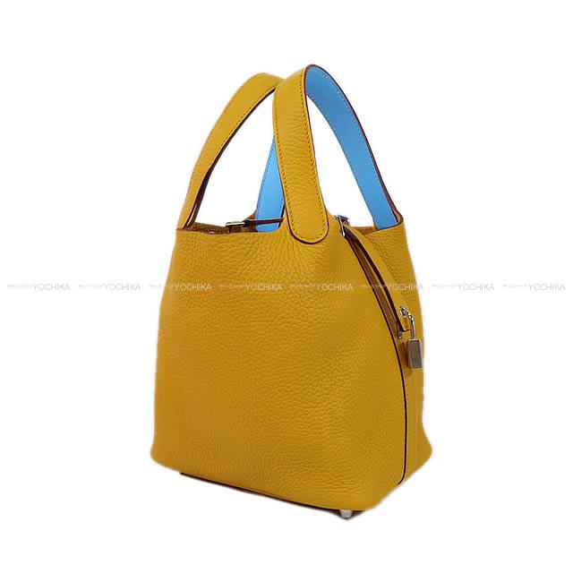 HERMES エルメス ハンドバッグ ピコタンロック 18 PM エクラ アンブルXセレステ トリヨンXスイフト 新品