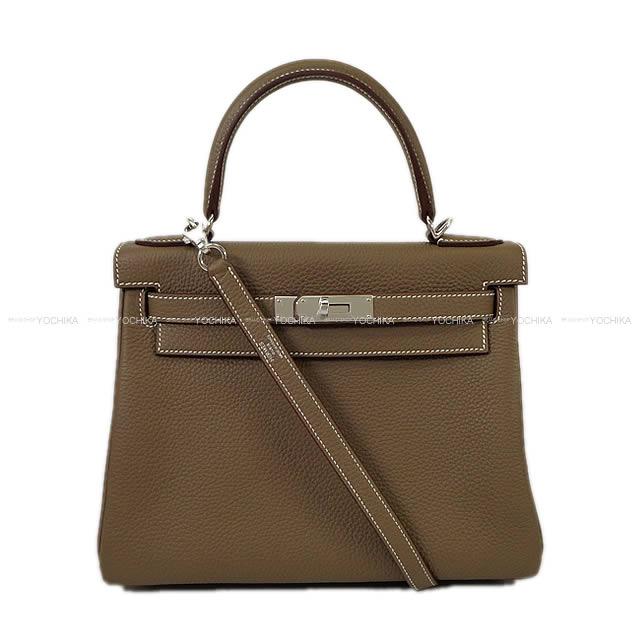 HERMES エルメス ハンドバッグ ケリー28 内縫い エトープ トリヨン シルバー金具 新品