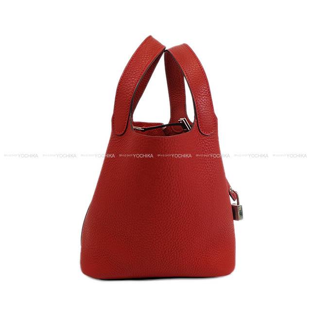 HERMES エルメス ハンドバッグ ピコタンロック 18 PM ルージュカザック トリヨン シルバー金具 新品未使用