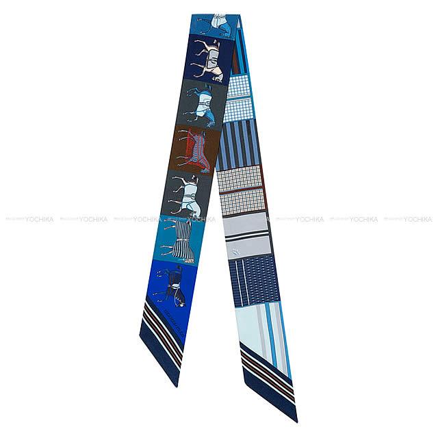 2018春夏 新作 HERMES エルメス ツイリー スカーフ "新・馬着" マントXマリン シルク100% 新品