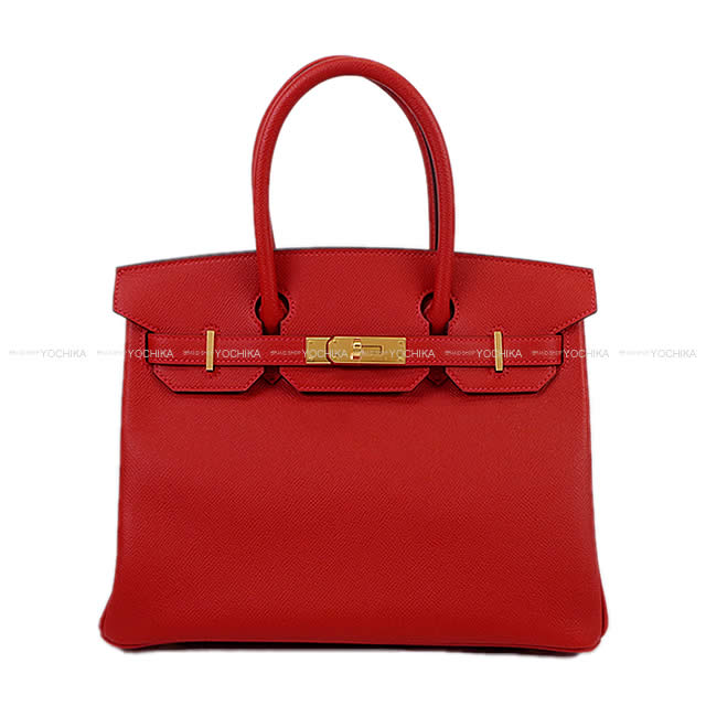 HERMES エルメス ハンドバッグ バーキン30 ルージュカザック エプソン ゴールド金具 新品