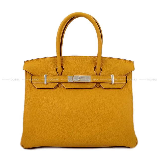 2018年春夏新色 HERMES エルメス ハンドバッグ バーキン30 ジョーヌ アンブル トゴ シルバー金具 新品