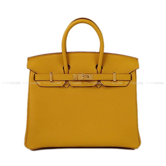 HERMES エルメス ハンドバッグ バーキン25 ジョーヌ アンブル トゴ ゴールド金具 新品