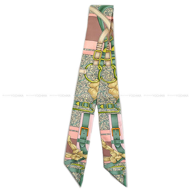 HERMES エルメス ツイリー スカーフ "グラン・マネージュ フルリ" ボワ・ドゥ・ローズ