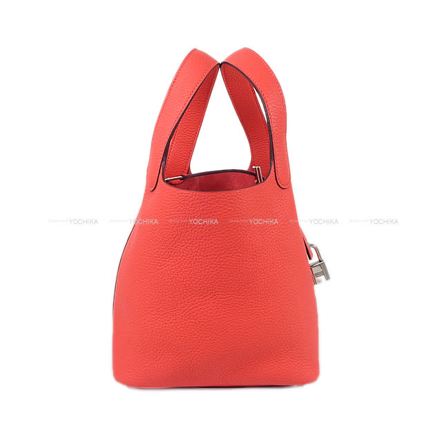 HERMES エルメス ハンドバッグ ピコタンロック 18 PM ローズジャイプール トリヨン シルバー金具 新品