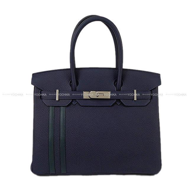 HERMES エルメス ハンドバッグ バーキン30 オフィサー ブルーニュイ/ヴェールシプレ(サイプレス) トゴ/スイフト