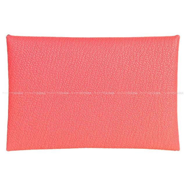 HERMES エルメス カードケース Calvi(カルヴィ) ローズアザレ エプソン シルバー金具 新品