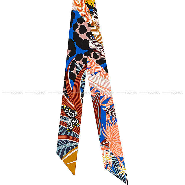 HERMES エルメス ツイリー スカーフ "ジャガー=ケツァール" ブルーロイ