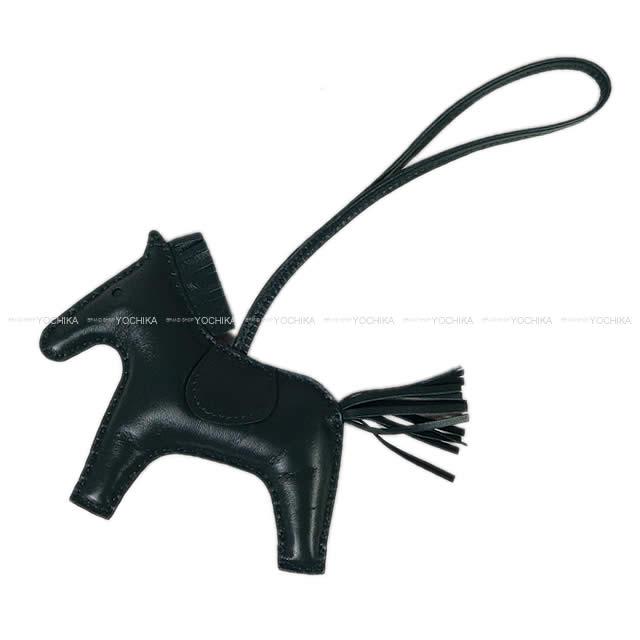 HERMES エルメス バッグチャーム "ロデオ/RODEO" MM 黒 アニューミロ(ラム) 新品