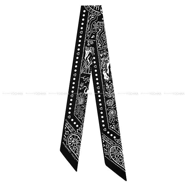 2018年秋冬 エルメス ツイリー "Entre Ciel et mer Bandana/空と海の間" 黒X白 新品