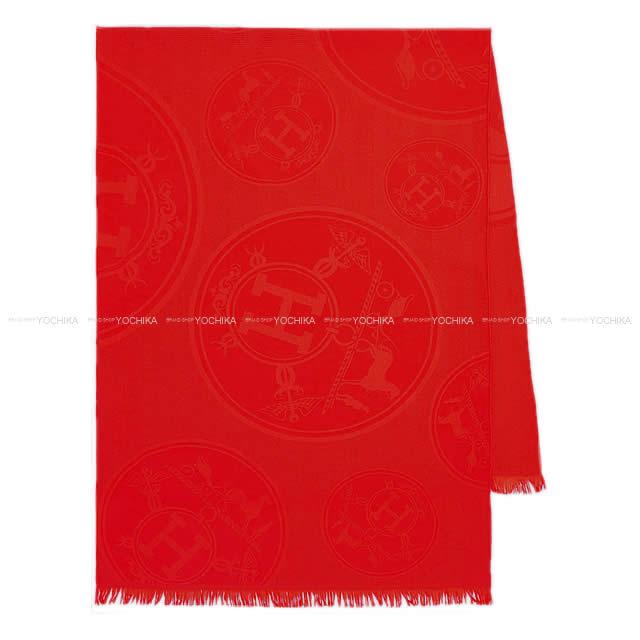 HERMES エルメス 大判 ストール ショール "ニューリブリス" ルージュヴィフ カシミア85% シルク15% 新品