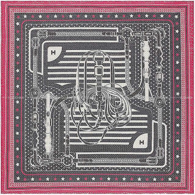 HERMES エルメス バンダナ カレ55 "ディスコ コーチング" ブルーノワールXフューシャ 新品