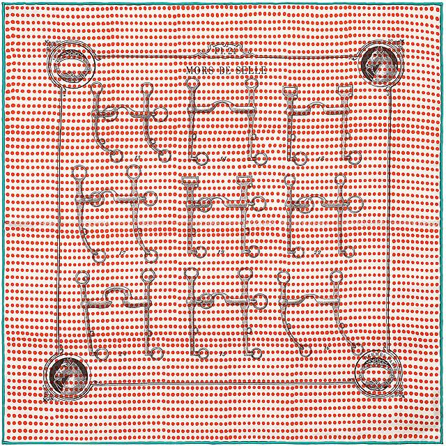 HERMES エルメス カレ45 スカーフ "モール・ドゥ・セル" オレンジXベージュXヴェール シルク100％ 新品未使用