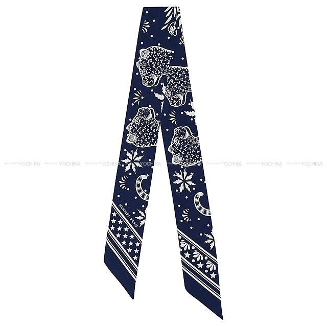 2019年春夏 新作 HERMES エルメス ツイリー スカーフ "Les Leopards Bandana" マリン