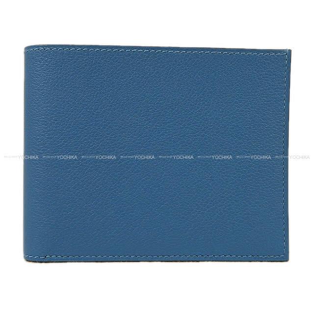 HERMES エルメス 二つ折 コンパクト 財布 シチズン ツイル "的の中心" ブルーアズール エバーカラー 新品