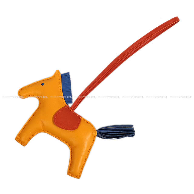 HERMES エルメス バッグチャーム "ロデオ/RODEO" MM ジョーヌドールXブルーアガット