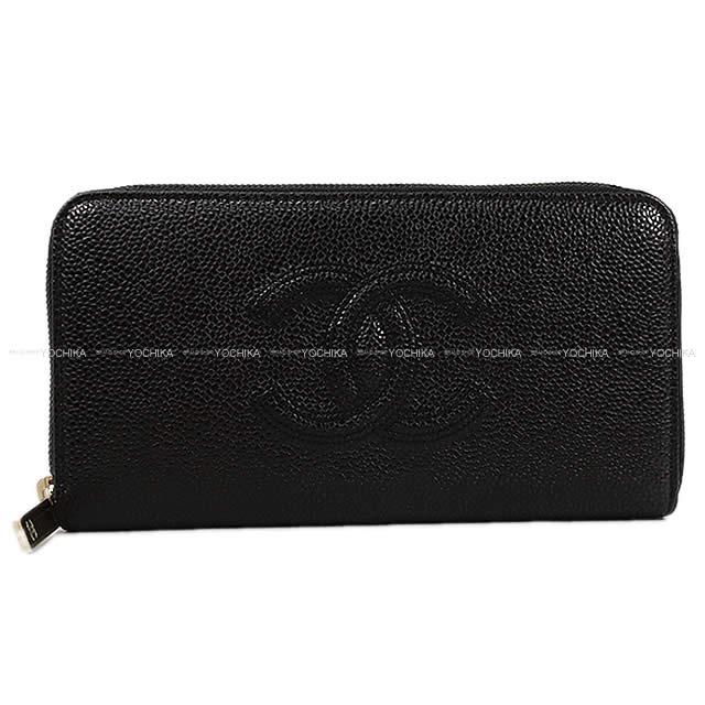 CHANEL シャネル ココマーク ダブルステッチ ラウンドファスナー 長財布 黒(ブラック) A50071 新品