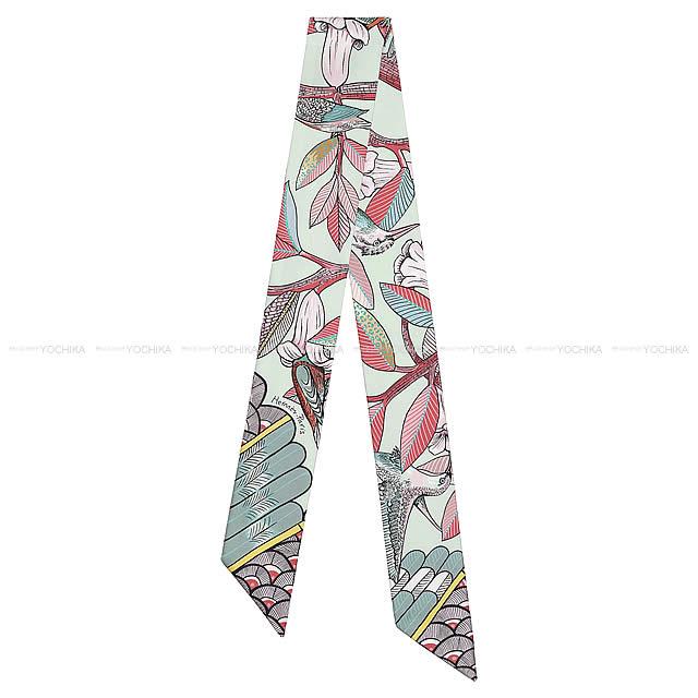 2019年春夏 エルメス ツイリー スカーフ "ツリー・オブ・ソング" ブルーペール/ローズ/ブルージーン 新品